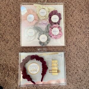 2 NWT hair scrunchies,headband&Bobby pins scunci sets